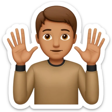 man gesturing "NO" with his hands crosswise sticker