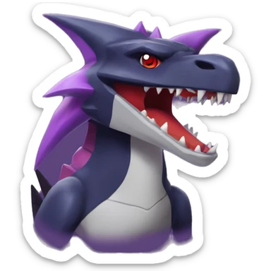 Black Cool Edgy Nargacuga-Garchomp-Noivern-Noibat Fakémon  with White and Red and purple and black Edgy markings sticker