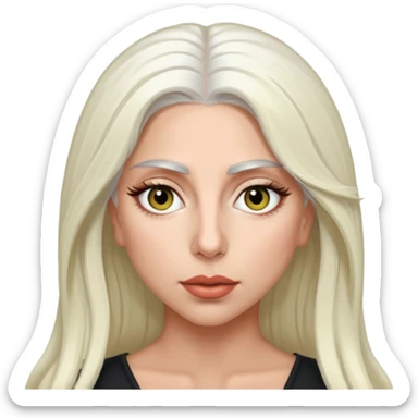 Lady Gaga with hazel eyes, long white hair sticker