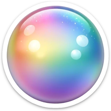 Pastel sparkly glittery iridescent rainbow transparent ball sphere orb sticker