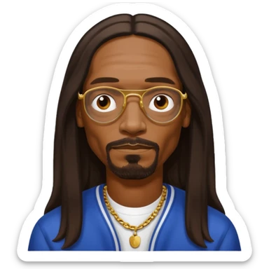 Snoop Dogg with dark brown long hair sticker