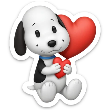 snoopy holding heart sticker