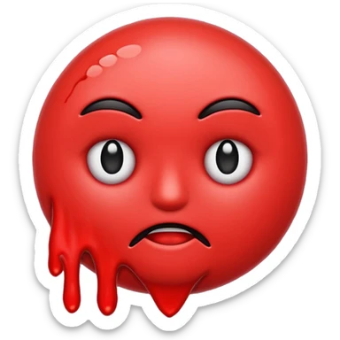 blood emoji with NO FACE ; that is a mix or red & black sticker