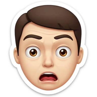 
A disgusted face, with one eyebrow raised and the mouth open sticker