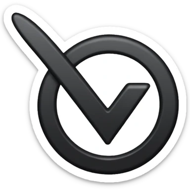 fait moi un emojis avec un fond bleu et un check mark noir au milieux sticker