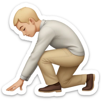 person bowing deeply, light skin tone, matching the 🙇🏻‍♀️ Apple emoji exactly sticker