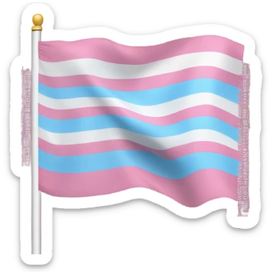 transgender pride flag with five horizontal stripes: light blue, pink, white, pink, and light blue sticker