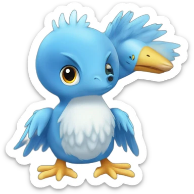 crazy funny stupid Articuno pokemon baby's realistic sticker