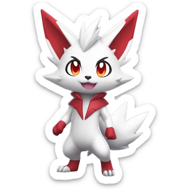 Anthro Cool Edgy Cute Chibi Shiny Zangoose-Zoroark-Fakemon-Pokémon Full Body Detailed High Quality sticker