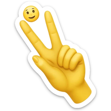 A 3D Apple-style yellow hand emoji, posed gracefully as if dancing, index finger extended and drawing a circular motion in the air, elegant curved motion lines around the finger showing the round movement, playful and dynamic gesture, smooth glossy surface, clean minimal background sticker
