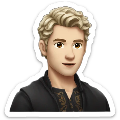 Klaus mikaelson short haircut realistic detailed sticker