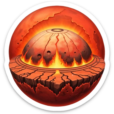 Planet with Olympus mons sticker