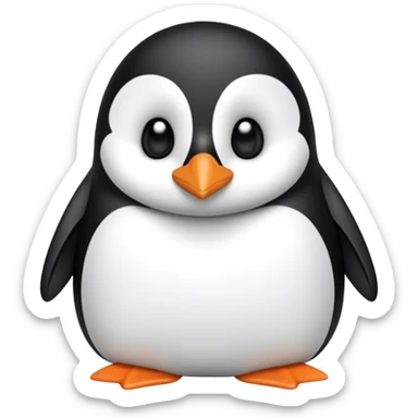 hazme la cara de un pinguino mirando de frente sticker