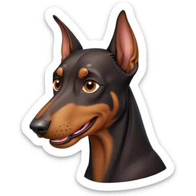 cinematic-comical-doberman-portrait-emoji,-head-tilted-dramatically-with-an-exaggeratedly-amused-expression,-featuring-a-vibrant-black and tan-fur-with-a-lively-sheen,-wide,-expressive-brown-eyes-filled-with-playful-disbelief sticker