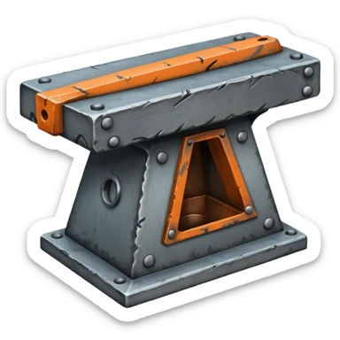 Rectangular anvil with one cone-like end sticker