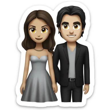 Damon Salvatore with Elena Gilbert sticker