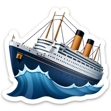 Make the Titanic sinking in the front In splits In the middle sticker