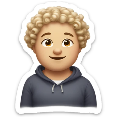 super fat majestic cute kid  that’s fat fat fat with curly bob hair that’s a little darker than white sticker