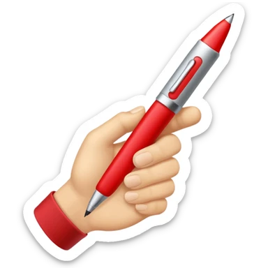 this emoji ✍🏻 with a red pen writing  sticker