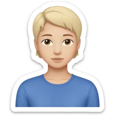 androgynous upper body, relaxed pose, simple top, no gender features sticker