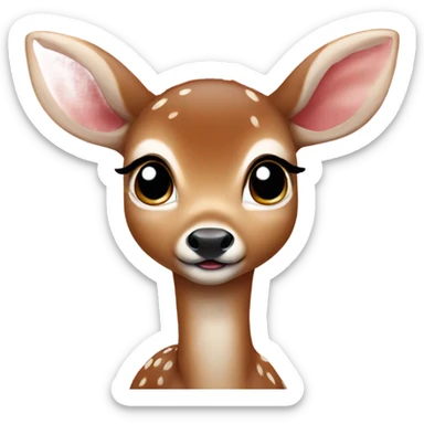baby deer with rosey cheeks sticker