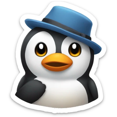 Pingouin wearing a hat sticker