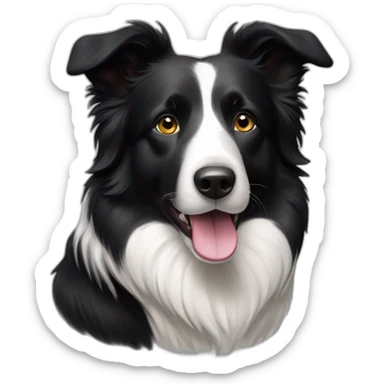 black-and-white-smoothe-coat-border-collie sticker