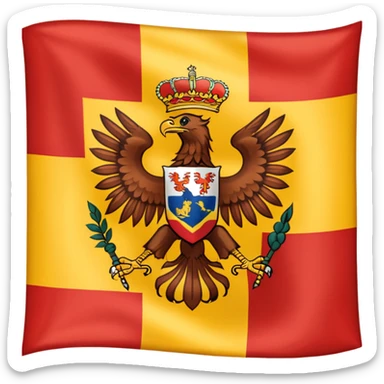 Bandera de españa con un águila marrón en el escudo sticker