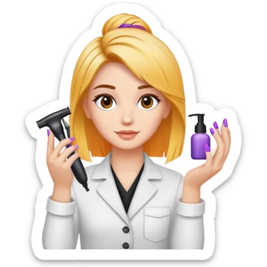 Hairstylist coloring hair sticker