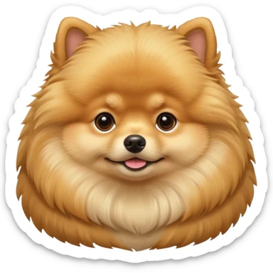 Create a golden pomeranian, all cute and chubby  sticker