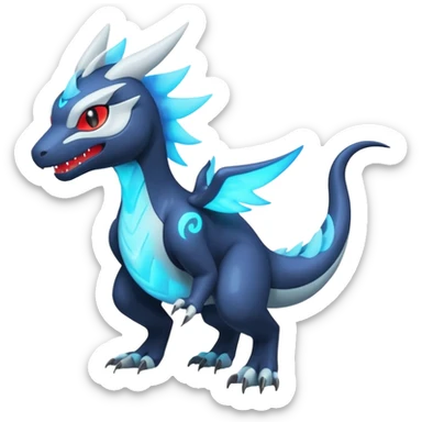 Neon Vibrant Pulsating Trail-glowing Chromatic Trico-Kyurem-Absol-Salamence-Salandit-Silvally-fusion-hybrid sticker