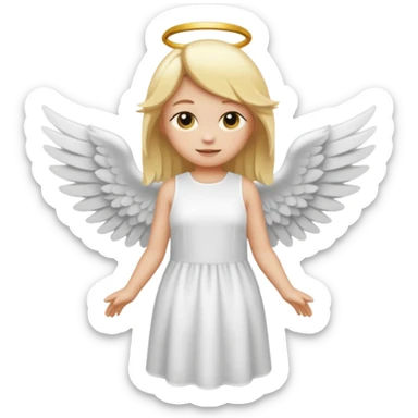Créé un emojis avec une tenue complète d'ange blanc et des ailes noir de demon sticker