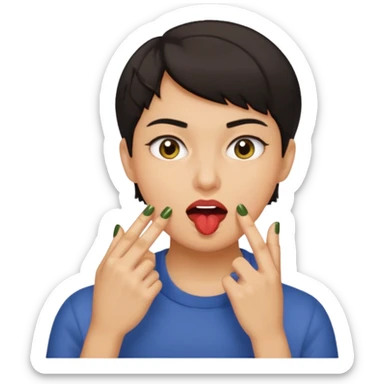 Emoji de una persona mordiéndose la uña  sticker
