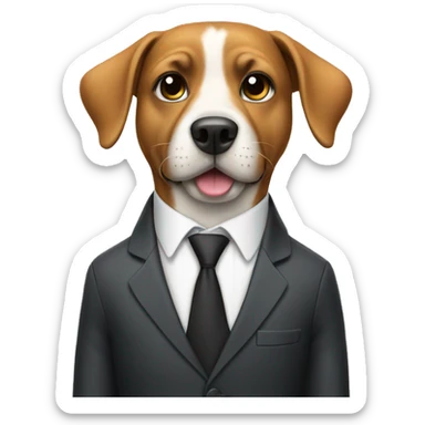 Dog wearing a suit sticker
