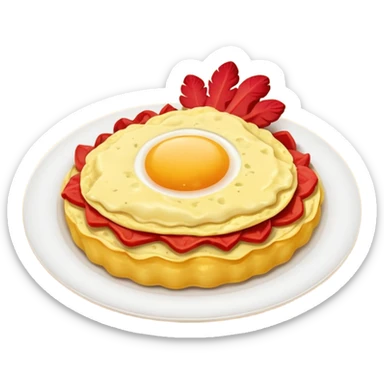 EggOmelette with red chicken 65 stuffed sticker