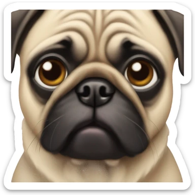 a pug dog sticker
