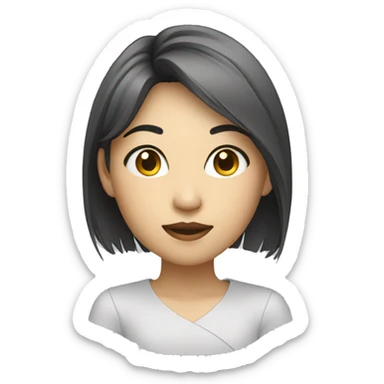an asian girl designer with wireframes sticker