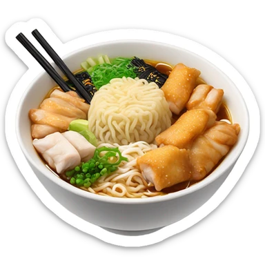 Buldak ramen with chicken and spring rolls sticker