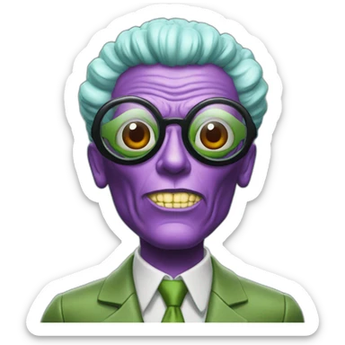 Mars Attacks Martian wearing glasses sticker