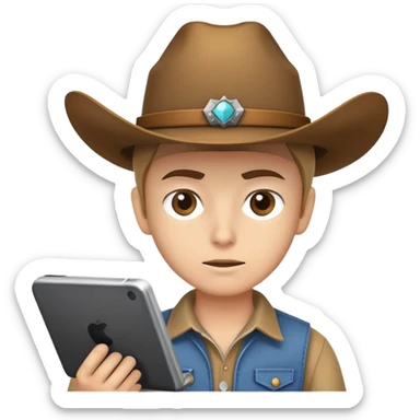 Cowboy vibe coding  sticker