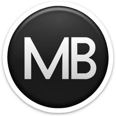 Black circle with “MB” written on in the middle of it. Nothing else no holes or anything. sticker