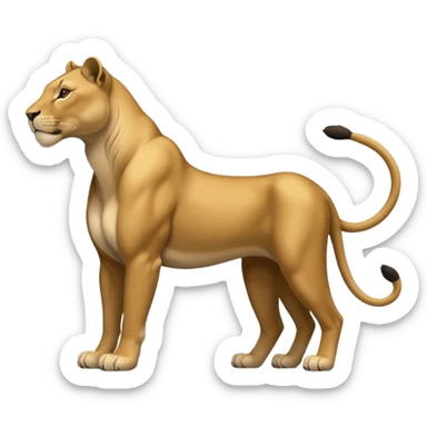 a lioness's silhouette with four legs sticker