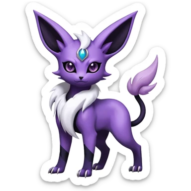 Shiny Exotic Badass Mysterious Gothic Espeon-Absol-Pokémon-Fakémon-hybrid-creature (full body) sticker