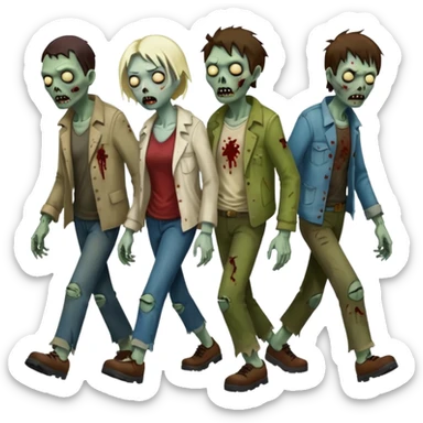 Make a croud of people that was dead on the floor standing up sticker