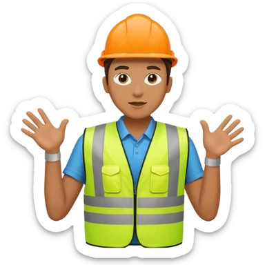 person in motion wearing a fluorescent safety vest sticker