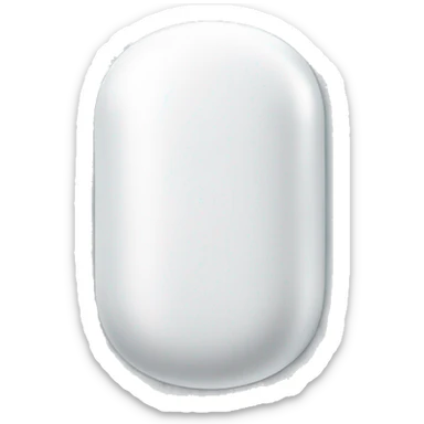 Singular glossy coated oblong pill capsule sticker