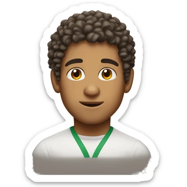 man named tyson italian boy large sized nose frizzy curly hair  sticker