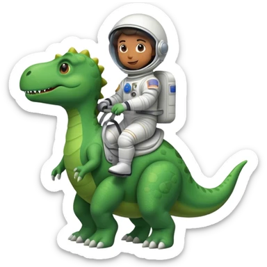 Astronaut riding a dinosaur sticker