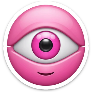 genera un emoji 3d en formato ios de un ojo con eyeliner rosa sticker