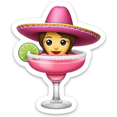 Sombrero pink margarita  sticker